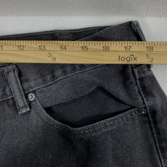 Levis 505 Jeans Mens 35 x 30 Black Denim Straight Casual Cowboy - Picture 7 of 11